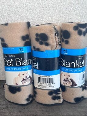 Pet Blanket for Small Pets by Duckbunny - Brown Paw Print Fleece